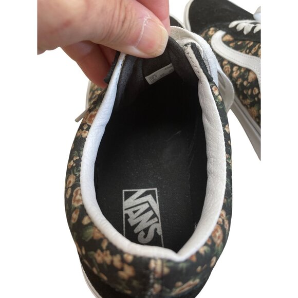 Vans Old Skool Mens Black Floral leather Low Sneakers Size 10 SKU 8394 - Picture 8 of 12